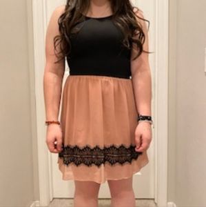 Black and blush dress